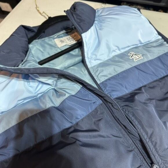 Penguin NWT Men’s Greyson Yukon Ultralight Puffer Vest Mens XL Blue Stripe Retro - Picture 6 of 9
